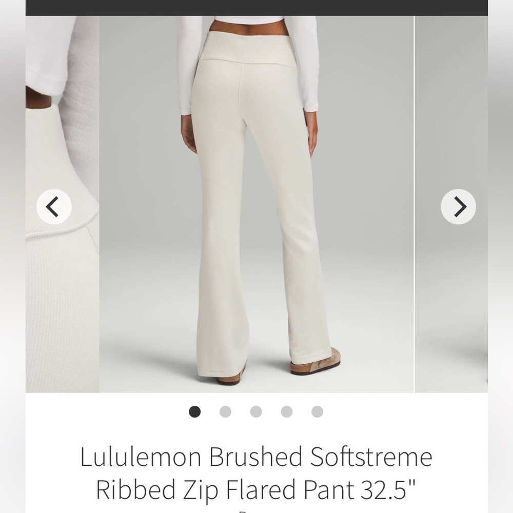 Lululemon brushed soft stream zip flare, Sz 4 NWOT